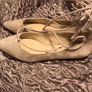 Vince Camuto Jerremi Lace Up Ballet Flats 7.5 NWOB